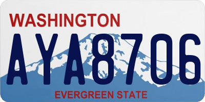 WA license plate AYA8706