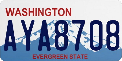 WA license plate AYA8708