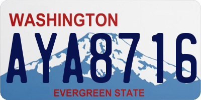 WA license plate AYA8716