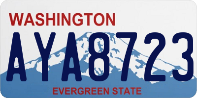 WA license plate AYA8723