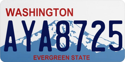 WA license plate AYA8725