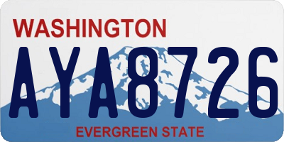 WA license plate AYA8726