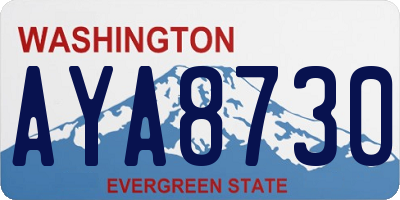 WA license plate AYA8730