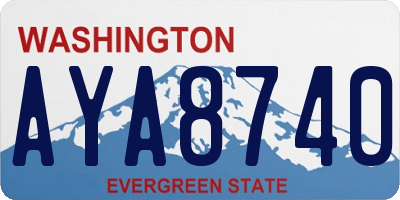 WA license plate AYA8740
