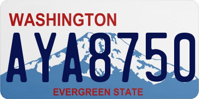 WA license plate AYA8750
