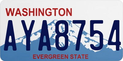 WA license plate AYA8754