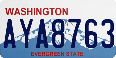 WA license plate AYA8763