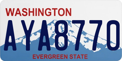 WA license plate AYA8770