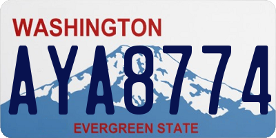 WA license plate AYA8774