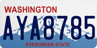 WA license plate AYA8785