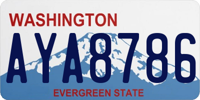 WA license plate AYA8786