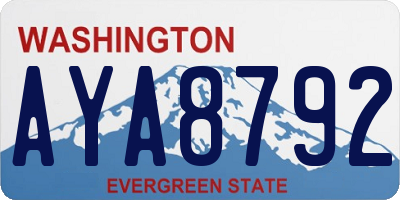 WA license plate AYA8792