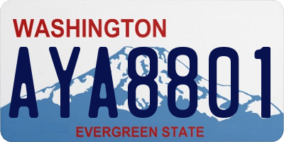 WA license plate AYA8801