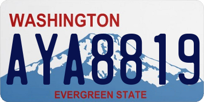 WA license plate AYA8819