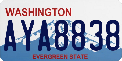 WA license plate AYA8838