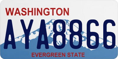 WA license plate AYA8866