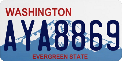 WA license plate AYA8869
