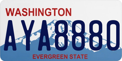 WA license plate AYA8880
