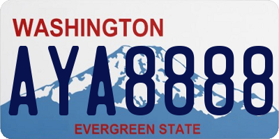WA license plate AYA8888