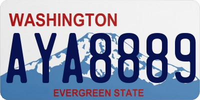 WA license plate AYA8889