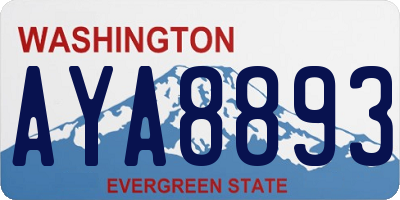WA license plate AYA8893