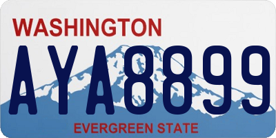 WA license plate AYA8899
