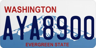 WA license plate AYA8900