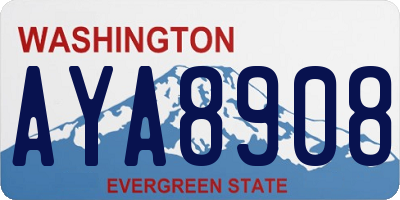 WA license plate AYA8908