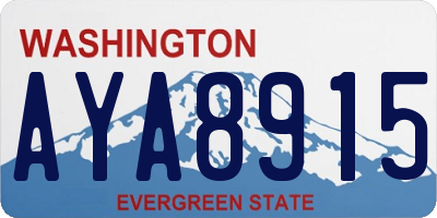 WA license plate AYA8915