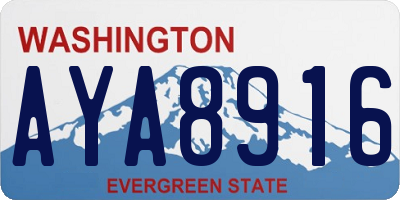 WA license plate AYA8916