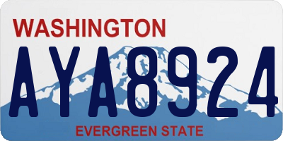 WA license plate AYA8924