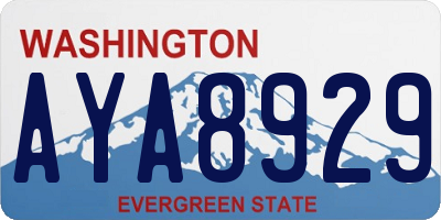WA license plate AYA8929