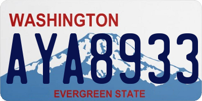 WA license plate AYA8933