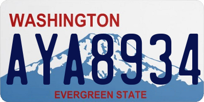 WA license plate AYA8934