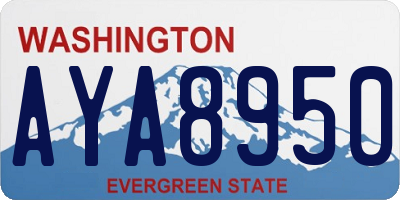WA license plate AYA8950