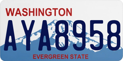 WA license plate AYA8958
