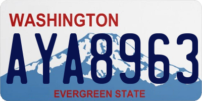 WA license plate AYA8963