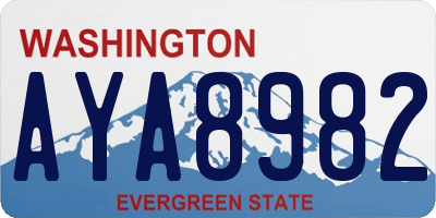WA license plate AYA8982