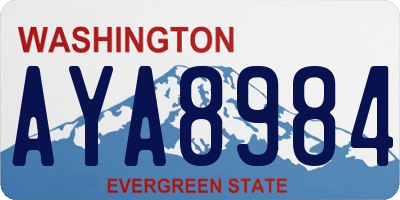 WA license plate AYA8984