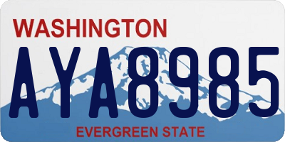 WA license plate AYA8985