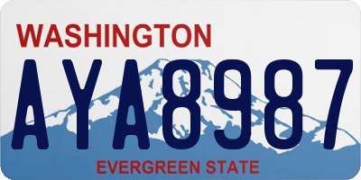 WA license plate AYA8987