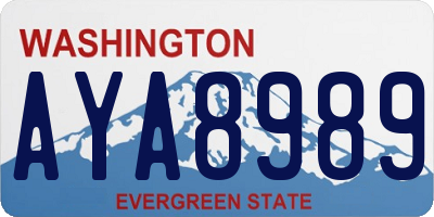 WA license plate AYA8989
