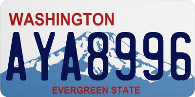 WA license plate AYA8996