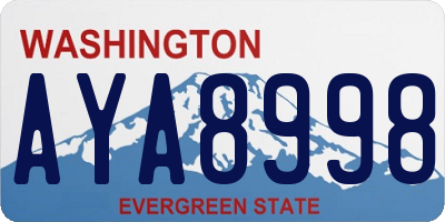 WA license plate AYA8998