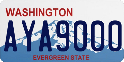 WA license plate AYA9000