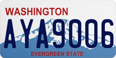 WA license plate AYA9006
