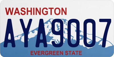 WA license plate AYA9007