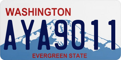 WA license plate AYA9011