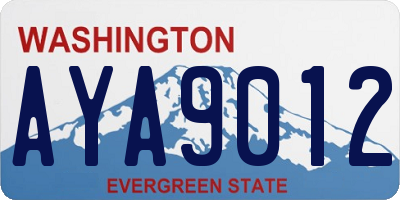 WA license plate AYA9012