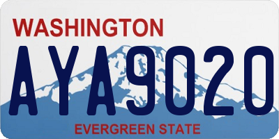 WA license plate AYA9020